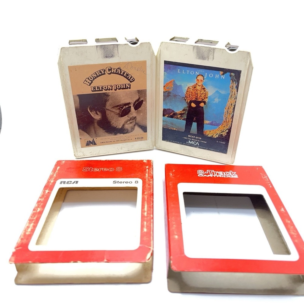 Lot Of 2 Elton John 8-Track Cassette Tapes ‎ Honky Chateau & Caribou Untested